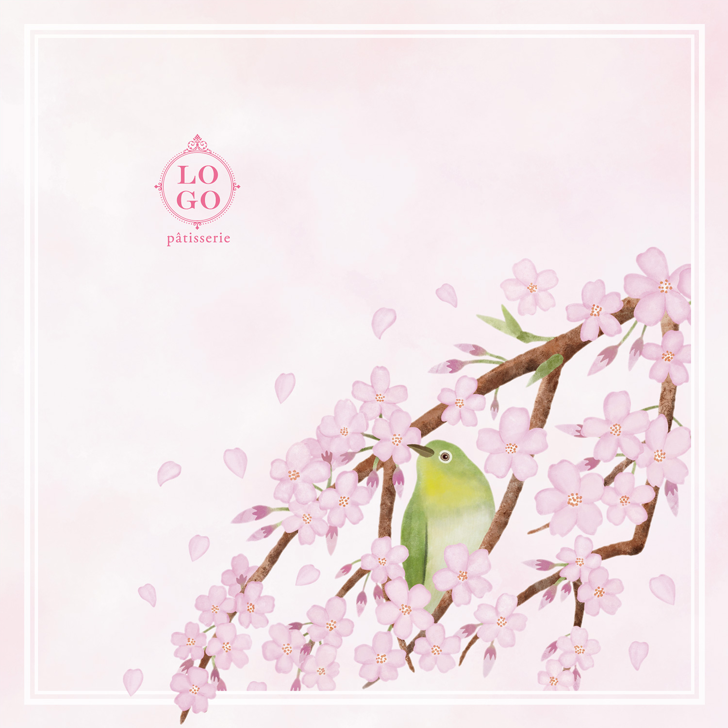 春の花 -桜とメジロ-